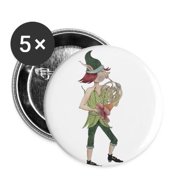 Fantasy Horn - Buttons klein 25 mm (5er Pack) - Weiß - Vorne