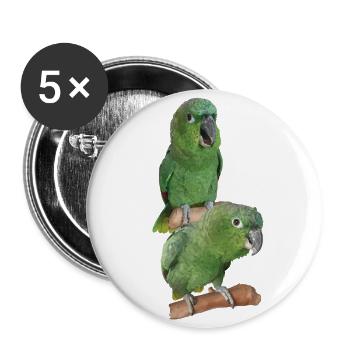 The farinous parrot - Buttons small 1''/25 mm (5-pack) - white - Front