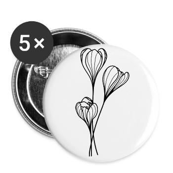 simple wildflower - Buttons small 1''/25 mm (5-pack) - white - Front