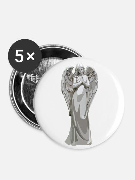 Mein Engel - Buttons klein 25 mm (5er Pack) - Weiß