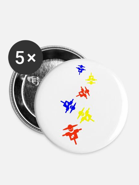 Vogelscheuche - Buttons klein 25 mm (5er Pack) - Weiß