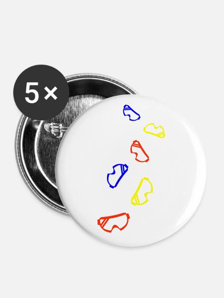 Skibrille icon - Buttons klein 25 mm (5er Pack) - Weiß