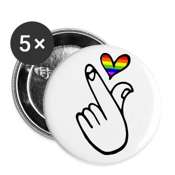 Lgbt - Buttons klein 25 mm (5er Pack) - Weiß - Vorne