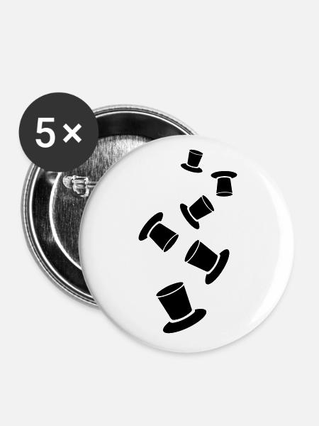 Zylinder Bräutigam - Buttons klein 25 mm (5er Pack) - Weiß