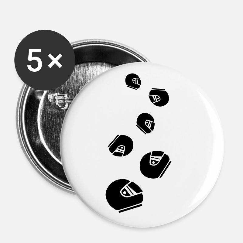 Racing driver helm racing - Buttons small 1''/25 mm (5-pack) - white