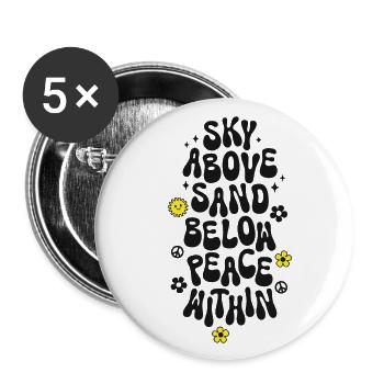 Ciel au-dessus du sable au-dessous de la paix dans Spruch Peace - Lot de 5 petits badges (25 mm) - blanc - Devant
