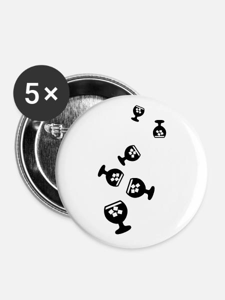 Whisky Icon - Buttons klein 25 mm (5er Pack) - Weiß