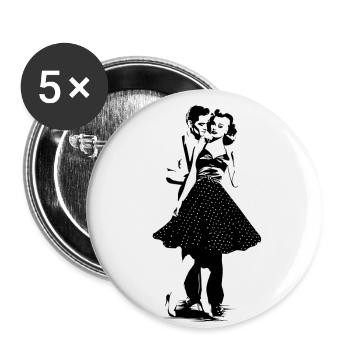 Dance partner - Buttons small 1''/25 mm (5-pack) - white - Front