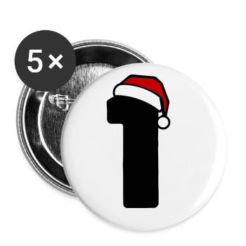 1 Number Christmas - Buttons small 1''/25 mm (5-pack) - white - Front