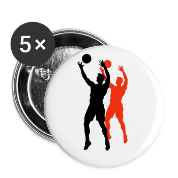 Volleyball Player Silhouette - Buttons small 1''/25 mm (5-pack) - white - Front