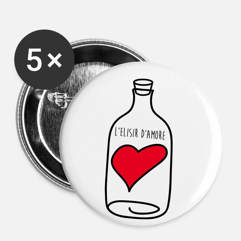 Elisir d'amore opera by Donizzetti - Buttons small 1''/25 mm (5-pack) - white