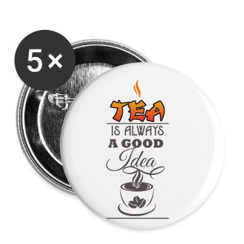 Tea Tea - Buttons small 1''/25 mm (5-pack) - white - Front