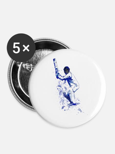 CRICKET - BATSMAN - Buttons klein 25 mm (5er Pack) - Weiß