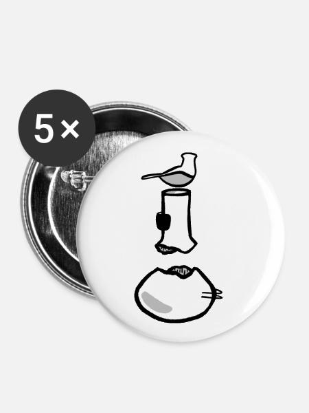 Friedenstaube - Buttons klein 25 mm (5er Pack) - Weiß