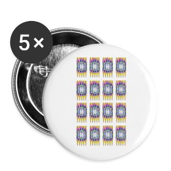 Hypnotic design Type-1 - Buttons small 1''/25 mm (5-pack) - white - Front