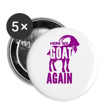Ziege - Bock - Geiß - Bauernhof - Zoo - Urlaub - Buttons klein 25 mm (5er Pack) - Weiß - Vorne
