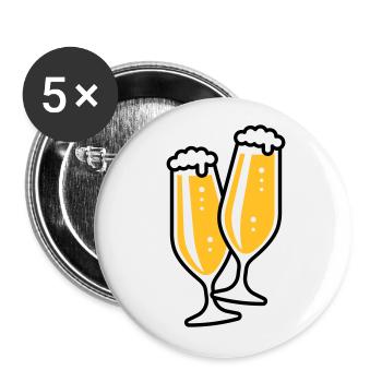 X2 Originale Treffen Sich (2) - Buttons klein 25 mm (5er Pack) - Weiß - Vorne
