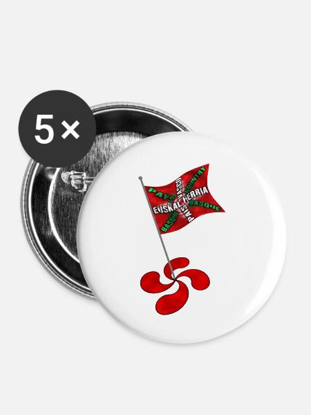 Baskische Flagge - Buttons klein 25 mm (5er Pack) - Weiß