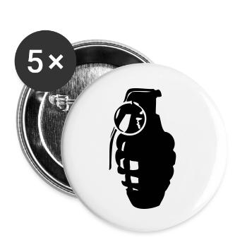 grenade - Lot de 5 petits badges (25 mm) - blanc - Devant