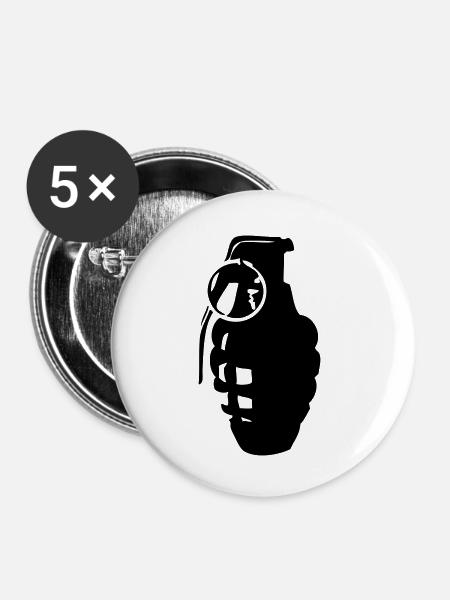 grenade - Buttons klein 25 mm (5er Pack) - Weiß