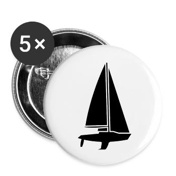 sailing ship - Buttons small 1''/25 mm (5-pack) - white - Front