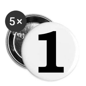 number - 1 - one - Buttons small 1''/25 mm (5-pack) - white - Front