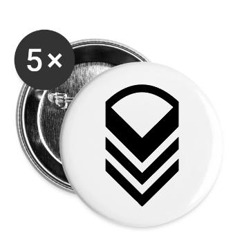 rank military army - Buttons klein 25 mm (5er Pack) - Weiß - Vorne