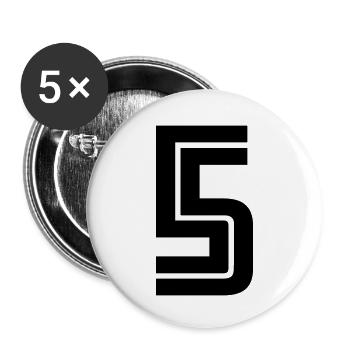 5 - Buttons small 1''/25 mm (5-pack) - white - Front