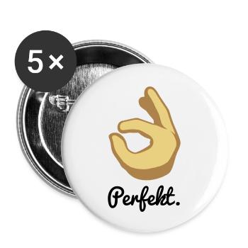 Perfekt. - Buttons klein 25 mm (5er Pack) - Weiß - Vorne
