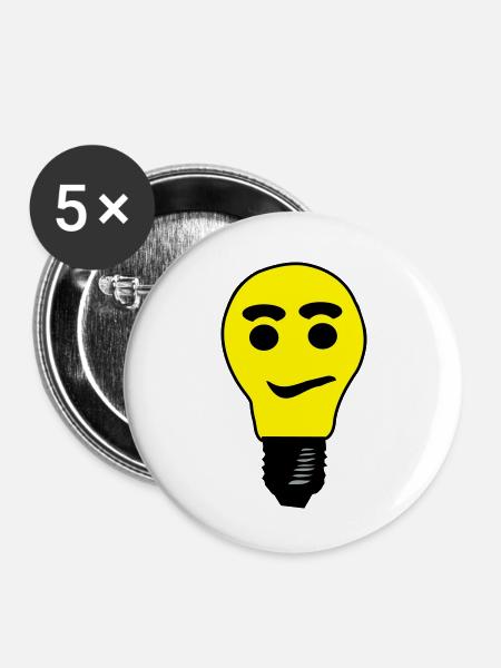 glühbirne - Buttons klein 25 mm (5er Pack) - Weiß