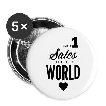 Bester Vertriebler der Welt - Buttons klein 25 mm (5er Pack) - Weiß - Vorne