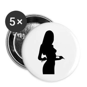 Domina Silhouette - Buttons klein 25 mm (5er Pack) - Weiß - Vorne