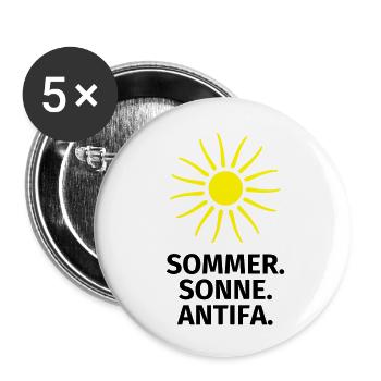 Sommer Sonne Antifa - Buttons klein 25 mm (5er Pack) - Weiß - Vorne
