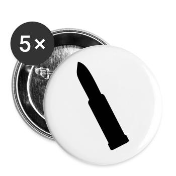 rouge à lèvres - Lot de 5 petits badges (25 mm) - blanc - Devant