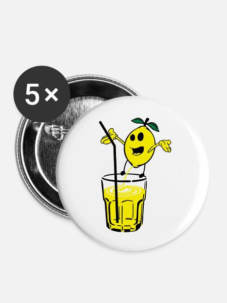 zitrone pinkelt limonade - Buttons klein 25 mm (5er Pack) - Weiß