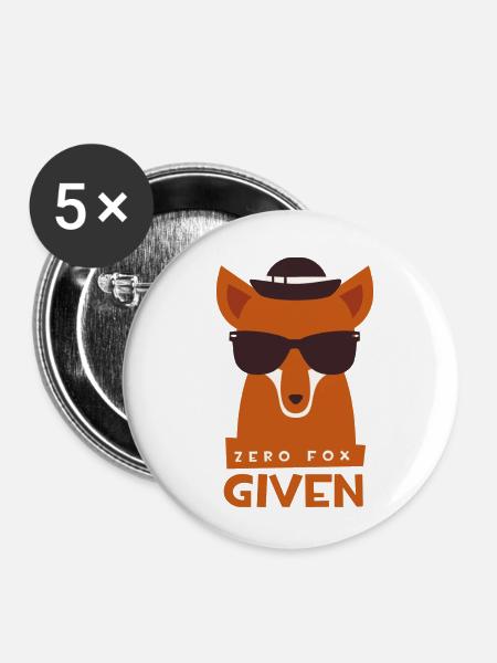 ZERO Fox given - Buttons klein 25 mm (5er Pack) - Weiß