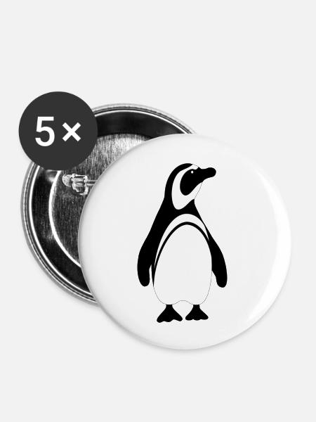 penguin326 - Buttons klein 25 mm (5er Pack) - Weiß