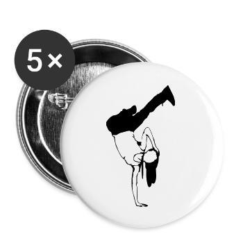 sportlich - Buttons klein 25 mm (5er Pack) - Weiß - Vorne