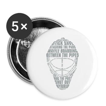 Hockey Goalie Mask (light colour design) - Buttons small 1''/25 mm (5-pack) - white - Front
