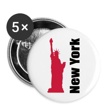 New York - Buttons klein 25 mm (5er Pack) - Weiß - Vorne