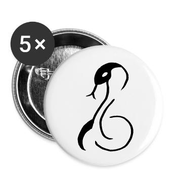 Cobra - Lot de 5 petits badges (25 mm) - blanc - Devant