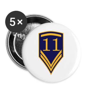 Gift for the 11th Birthday - 11 years - Buttons small 1''/25 mm (5-pack) - white - Front
