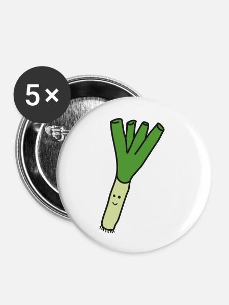 Lauch - Buttons klein 25 mm (5er Pack) - Weiß