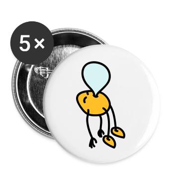 chewing_gum_man - Lot de 5 petits badges (25 mm) - blanc - Devant