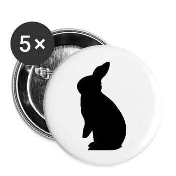 Rex rabbit rabbit bunny breed long-eared rodents - Buttons small 1''/25 mm (5-pack) - white - Front