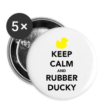 Keep Calm and Rubber Ducky - Buttons klein 25 mm (5er Pack) - Weiß - Vorne
