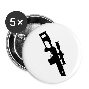 PSL Dragunov Sniper Rifle - Buttons small 1''/25 mm (5-pack) - white - Front