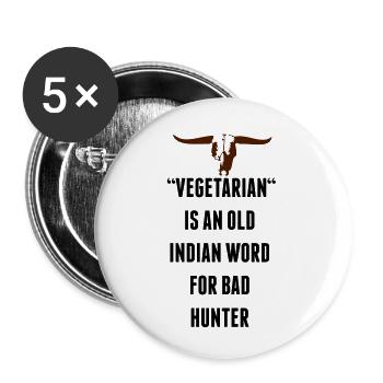 Bad Hunter - Buttons klein 25 mm (5er Pack) - Weiß - Vorne
