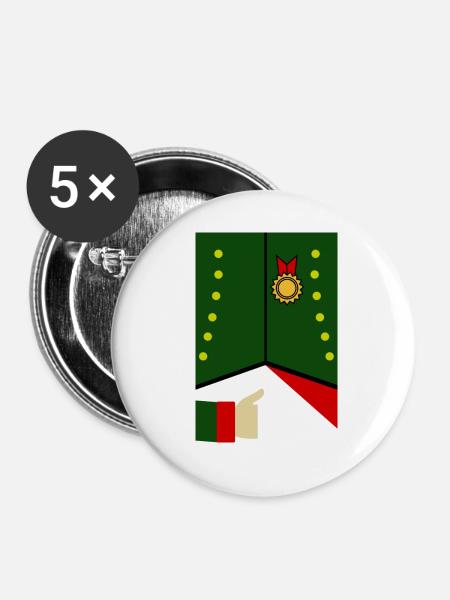 Napoleons Jacke - Buttons klein 25 mm (5er Pack) - Weiß