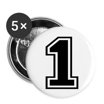 1 - Buttons klein 25 mm (5er Pack) - Weiß - Vorne